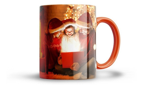 Caneca Personalizada Branca C/ Alça E Interior Colorido