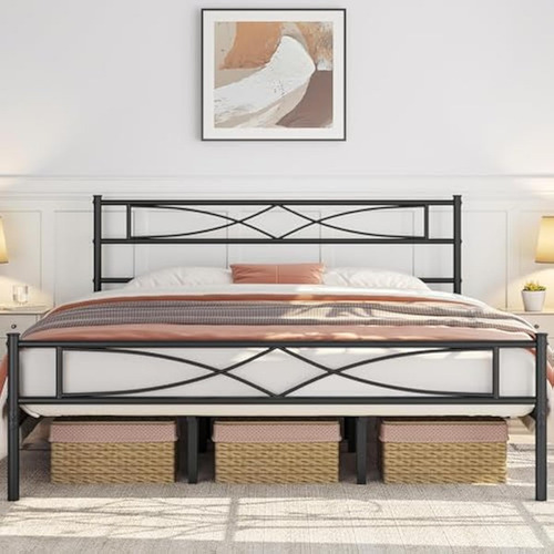 Bed Frame King Size Negra Yaheetech