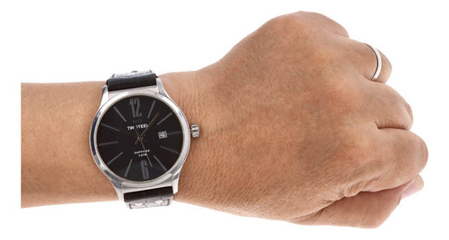 Reloj Para Hombre Tw Steel *slim Line*. Negro Plateado Negro (Usado)