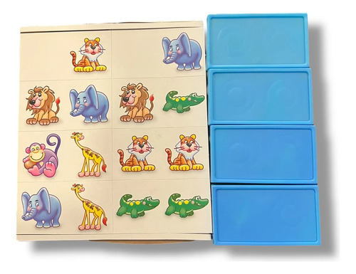Juego De Domino Para Niños Dibujo Selva 28 Piezas Luni