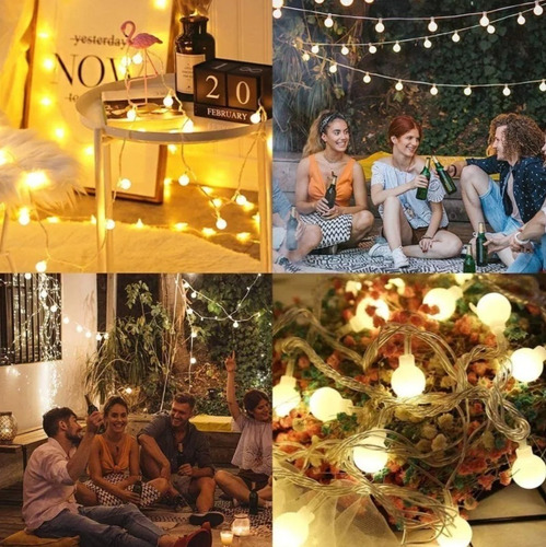 Imagen 4 de 7 de Lámpara Decorativa Con Hilo De Luces Esféricas De 6 M 40led