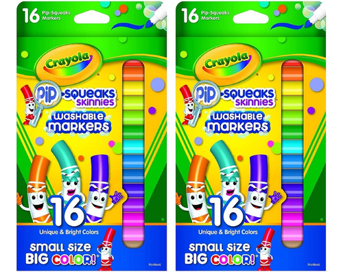 Marcadores Crayola Pip Squeaks Skinnies X16u Pack X2