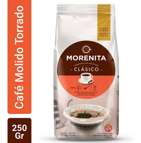 Morenita Cafe Torrado Intenso Paquete De 250grs Pack 6 Unid