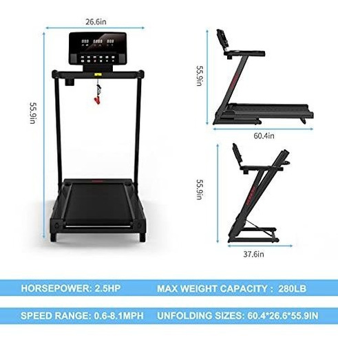 Runow Caminadora Plegable Con Inclinación Para El Hogar, Apa