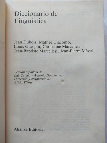 Diccionario De Lingüística Jean Dubois Y Otros (Usado)
