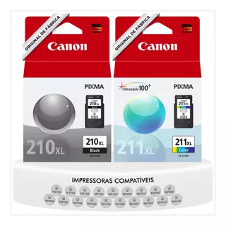 Kit Cartuchos Pg210xl Cl211 Originais Canon Mp240 250 260