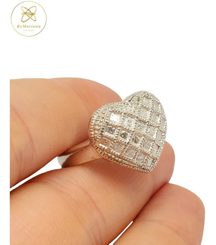 Imagen 4 de 6 de Anillo Plata Corazon