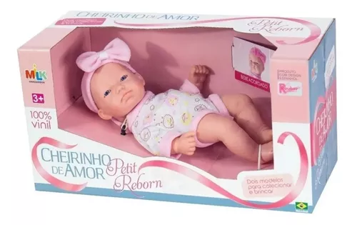 Boneca Bebê Reborn 100% Silicone Sonho de Amor 13 Itens na