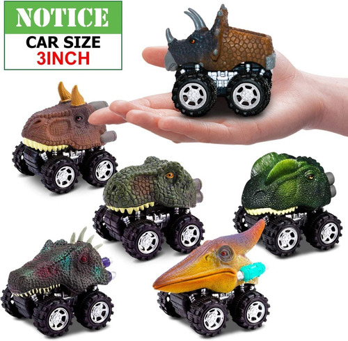 Imagen 4 de 5 de Set De 6 Autos Dinosaurios, Friccion Bestoys