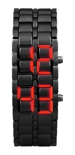 Relógio Masculino Led Iron Samurai Pulseira Em Pvc