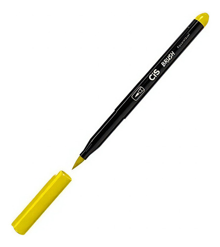 Caneta Brush Pen Cis Aquarelável Pincel Marcador Artístico Cor 27 - AMARELO CANÁRIO