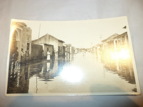 Antigua (c. 1930) Tarjeta Postal Inundación Tlacotalpan Ver.
