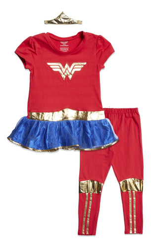 Dc Comics Wonder Woman Disfraz De Nia Pequea Peplum T-sh