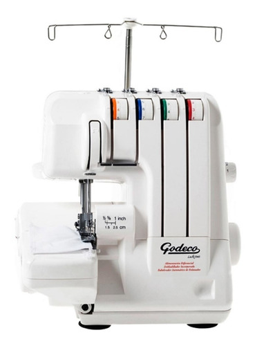 Imagen 1 de 2 de Máquina de coser overlock Godeco Lock 1040 portable blanca 220V