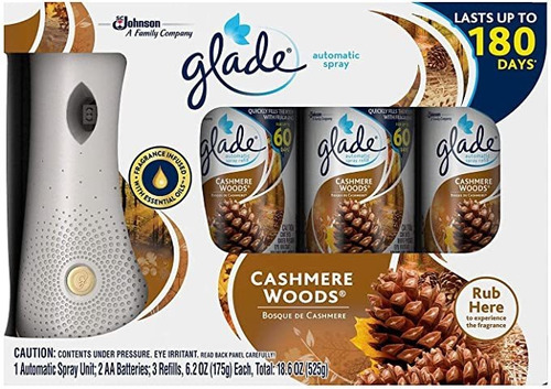 Glade Aerosol Automático Cachemira Maderas: 1 Unidad De Pulv