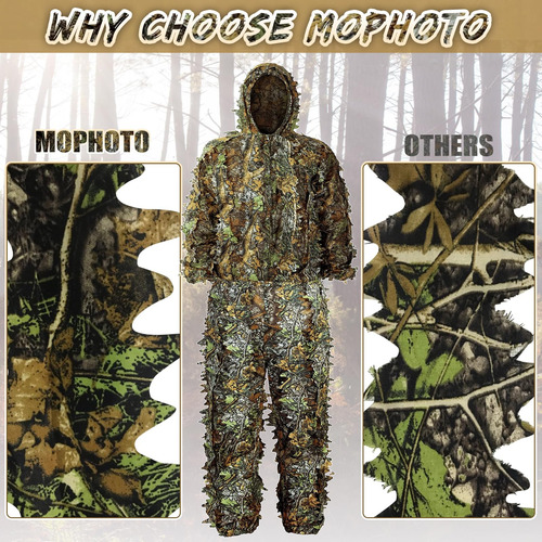 3d Leafy Camo Ghillie Suit For Men: Woodland Hunting Apparel