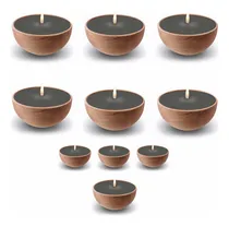 Comprar Velas Aromáticas Soja X10 Cuenco Madera 7x5cm Bambú Especial