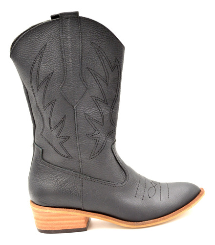 Bota Texana Zapato Mujer Alta Costuras Cuero Vacuno 1316gr