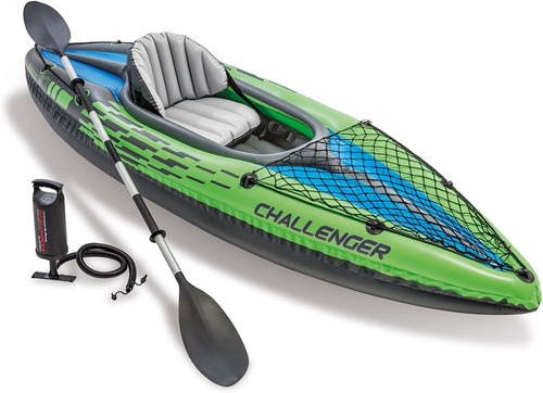 Kayak Individual Inflable Remos De Aluminio Y Bomba De Aire