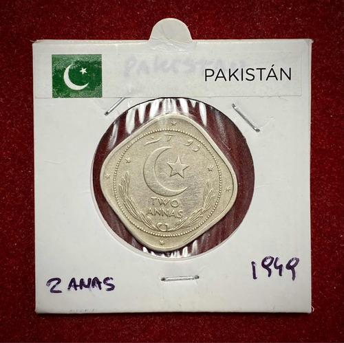 Moneda 2 Annas Pakistán 1949 Km 4