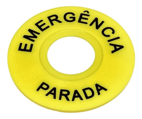 Placa Etiqueta P/ Botao De Emergencia 60x22mm - 5un