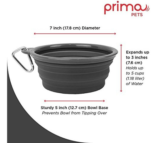 Prima Pets Sale Cuenco Plegable De Silicona Para Viaje Con C