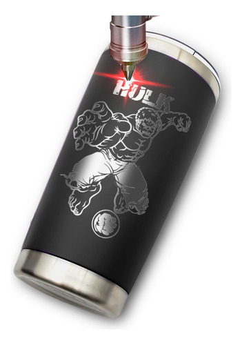 Termo Yite Negro 500 Ml Diseño Hulk