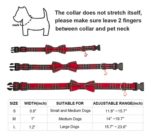 Collar Navideño Para Perros Ptdecor Con Lazo Para Amigos Pel