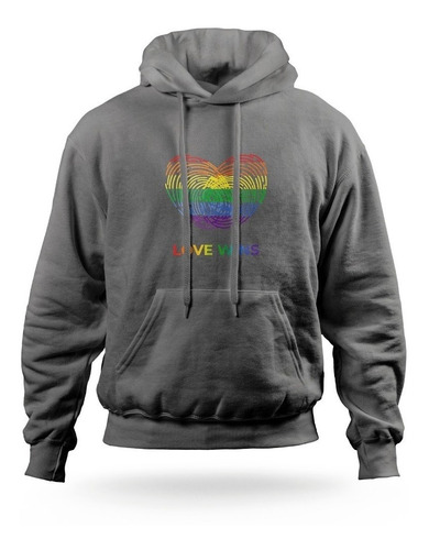 Buzo Hoddie Motivo Huella Love Wins Lgbt