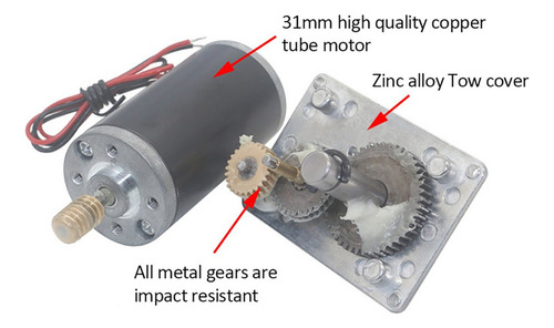 Motor Reductor De Engranaje Helicoidal De 12v 400rpm Eje 8mm