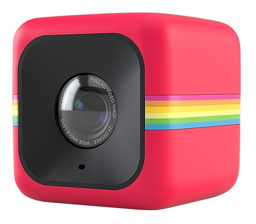 Câmera Cube Vermelho + Suporte C/ Tripé Polaroid Cube_kit2