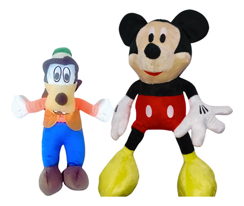 02 Pelúcias Mickey Mouse E Pateta 45cm