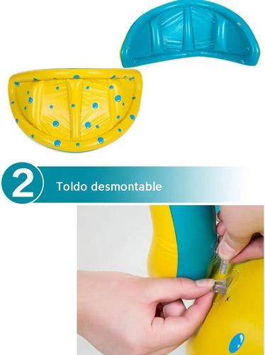 Salvavidas Flotante Albercas Para Bebés Con Toldo Amarillo