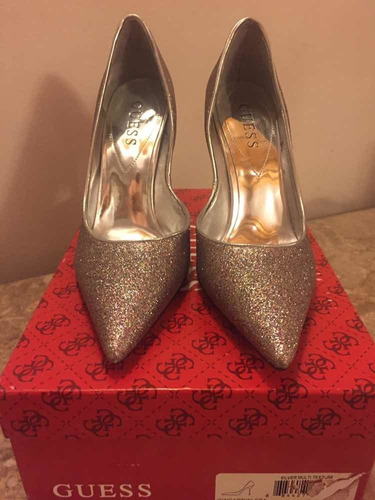 Zapatos Guess Tacón Alto Glitter Multicolor Talla 6 Us