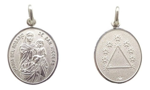 Medalla María Del Rosario De San Nicolás -plata- 22mm- Oval