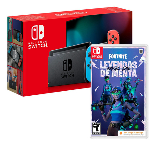 Consola Nintendo Switch Neon 2019 + Fortnite Minty Legends