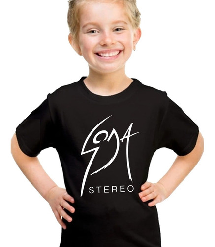 Imagen 4 de 5 de Remera Negra Soda Stereo Rock Música Algodón Peinado Premium