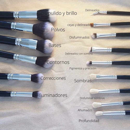 Imagen 5 de 5 de Set De Brochas Pinceles Maquillaje Profesional 15 Piezas Jmc