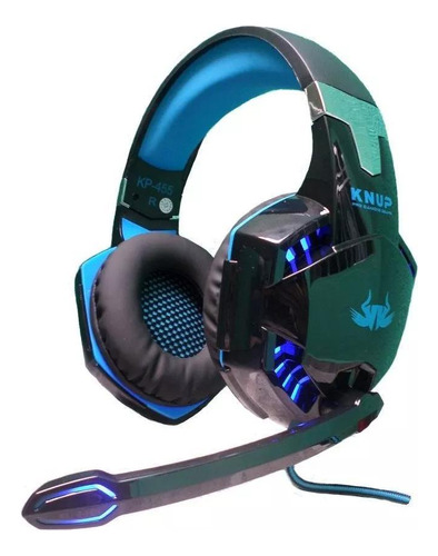 Fone Headset Gamer Ps4 X-one Pc Com Led Profissional Azul
