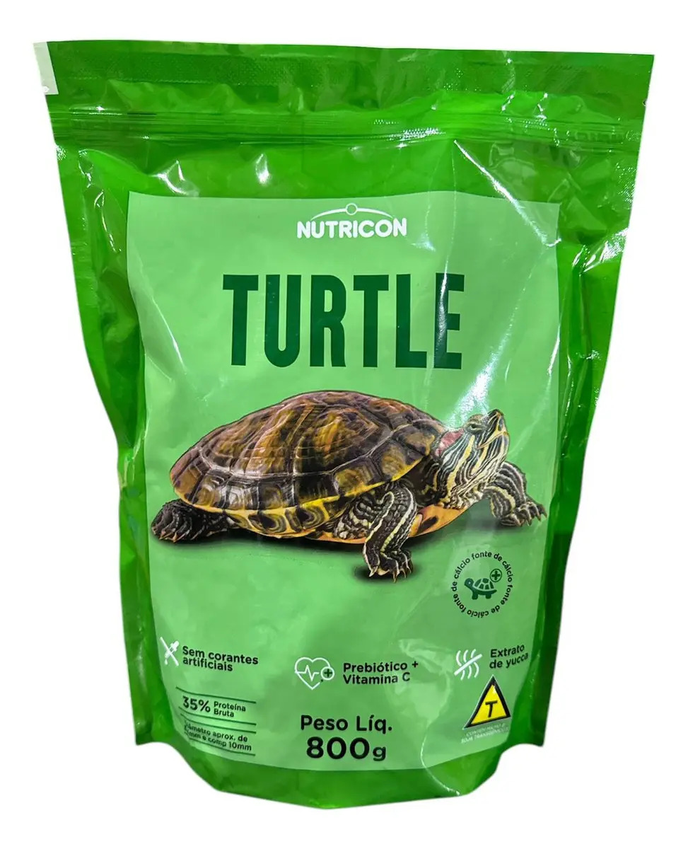 Ração Para Tartarugas E Répteis Turtle Nutricon 800gr Bag