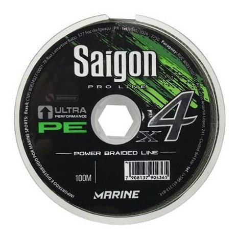Imagem 1 de 3 de Linha Pesca Multifilamento Saigon 4 Fios 0.20 Mm A 0.37 Mm