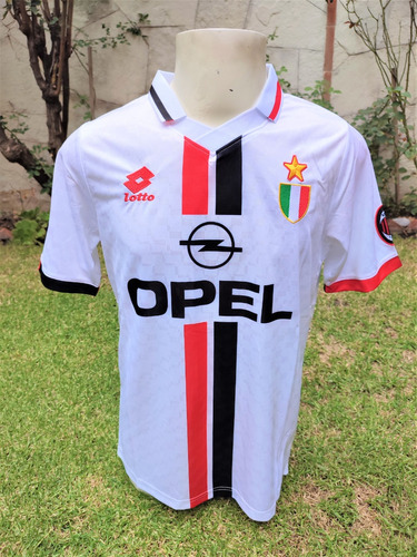 Jersey Milán De Italia Retro Blanca Clásica 1995 Talla L