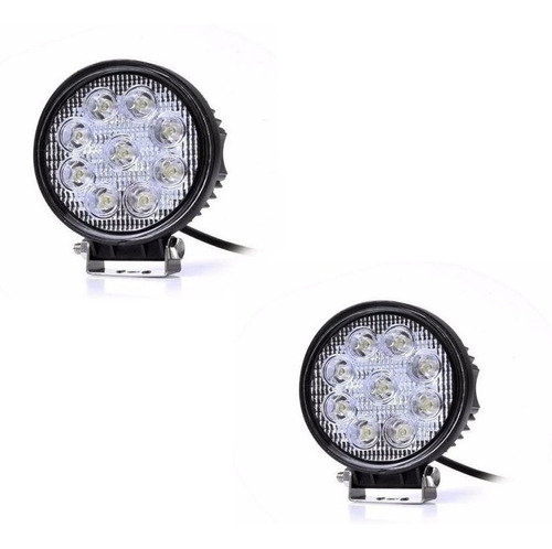 Faro Auxiliar Redondo 9 Led 27w Auto Camioneta Ang X2