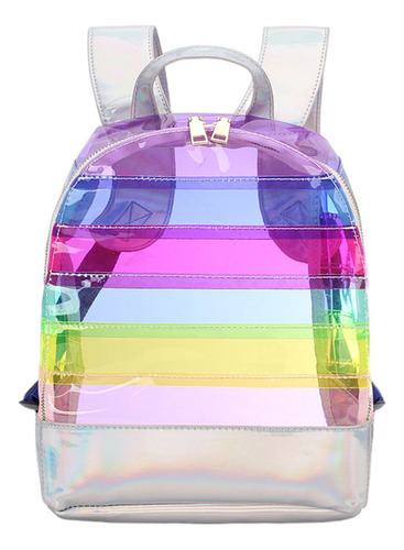 Mochila Transparente Holográfica Brillante Bolso De Hombro