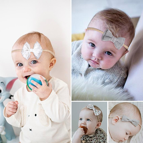 Imagen 6 de 7 de Diadema Elástica Vinchas Cabello Bebés Y Niñas 10 Uds