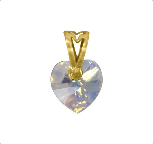 Imagen 2 de 9 de Dije Corazón Oro Sólido 10k | Tornasol Amor + Cadena Regalo