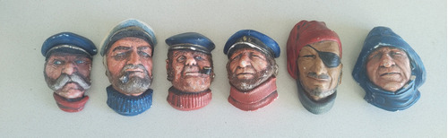 Antiguo Lote Figuras De Yeso Piratas England