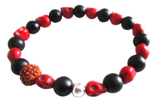 Sexy Pulsera Hombre Calaveritas Mini Rojas