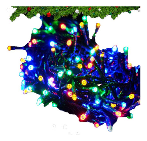 Luces Navidad Cable Verde 20m Luz Multicolor 200 Led Ritmos