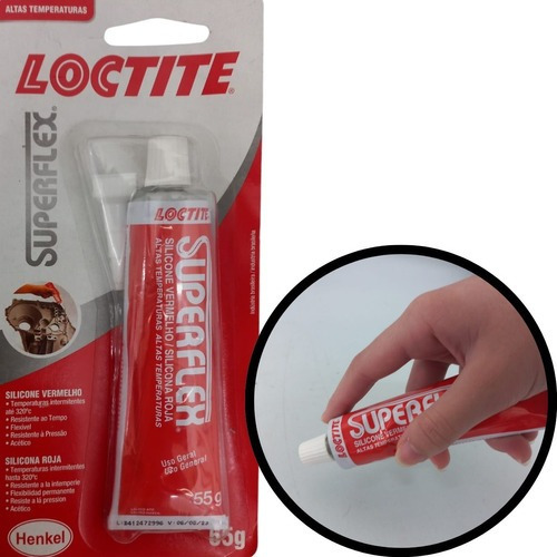 Junta Silicone Vermelho Alta Temperatura Loctite Superflex.